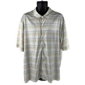 Mens Nike Golf Dri-Fit Tiger Woods‎ Short Sleeve Button Up Shirt Sz XL Striped